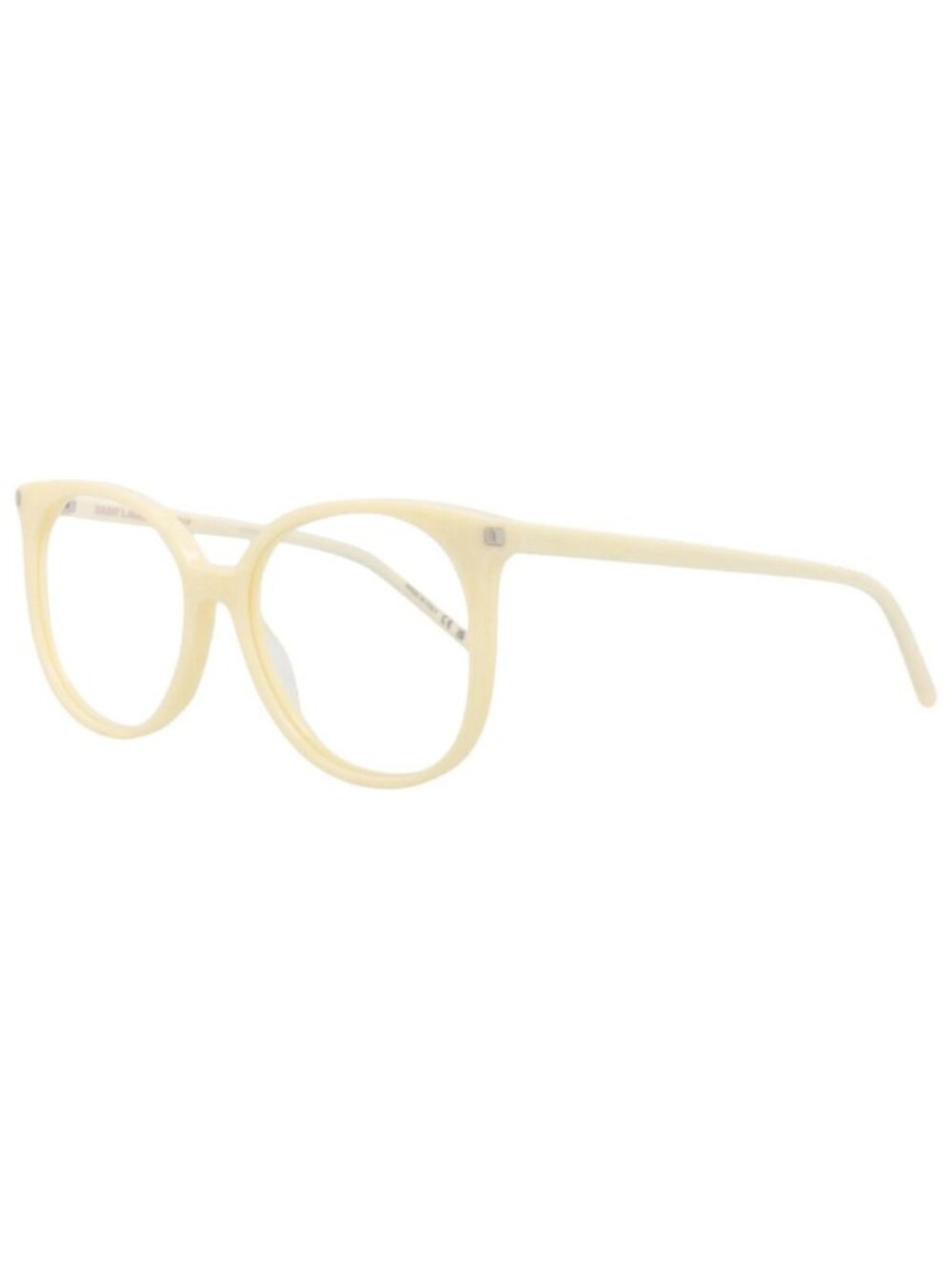 New Saint Laurent Women's Eyeglasses Round Oval Recycled Acetate Frame Ivory